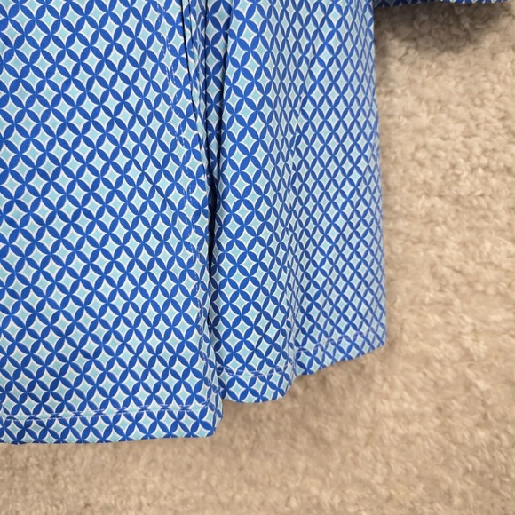 Fresh Produce Top Womens Large Blue Faux Wrap 3/4 Sleeve Stretch Cooling Beach - Picture 2 of 9